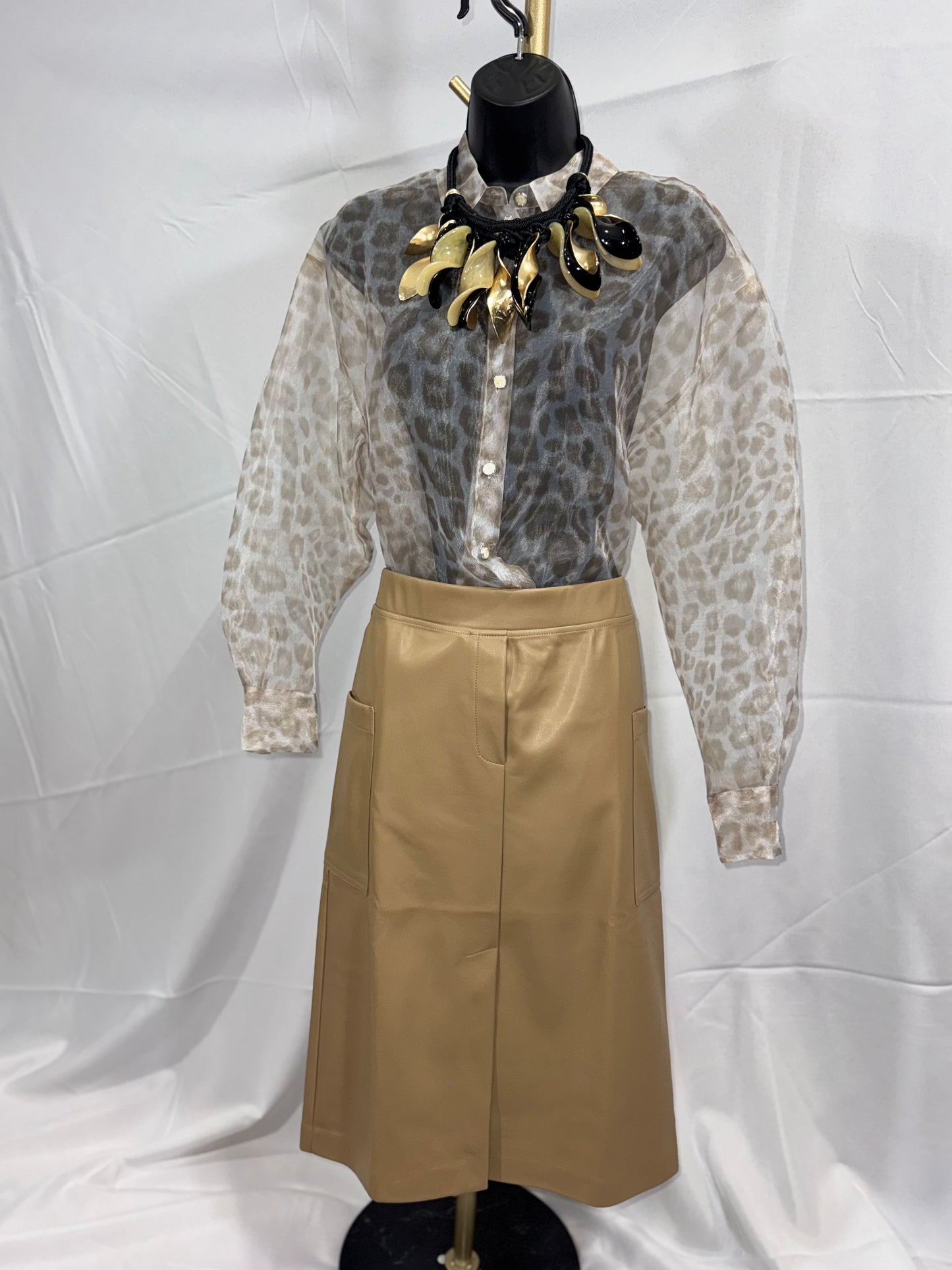 Command Cut leather skirt