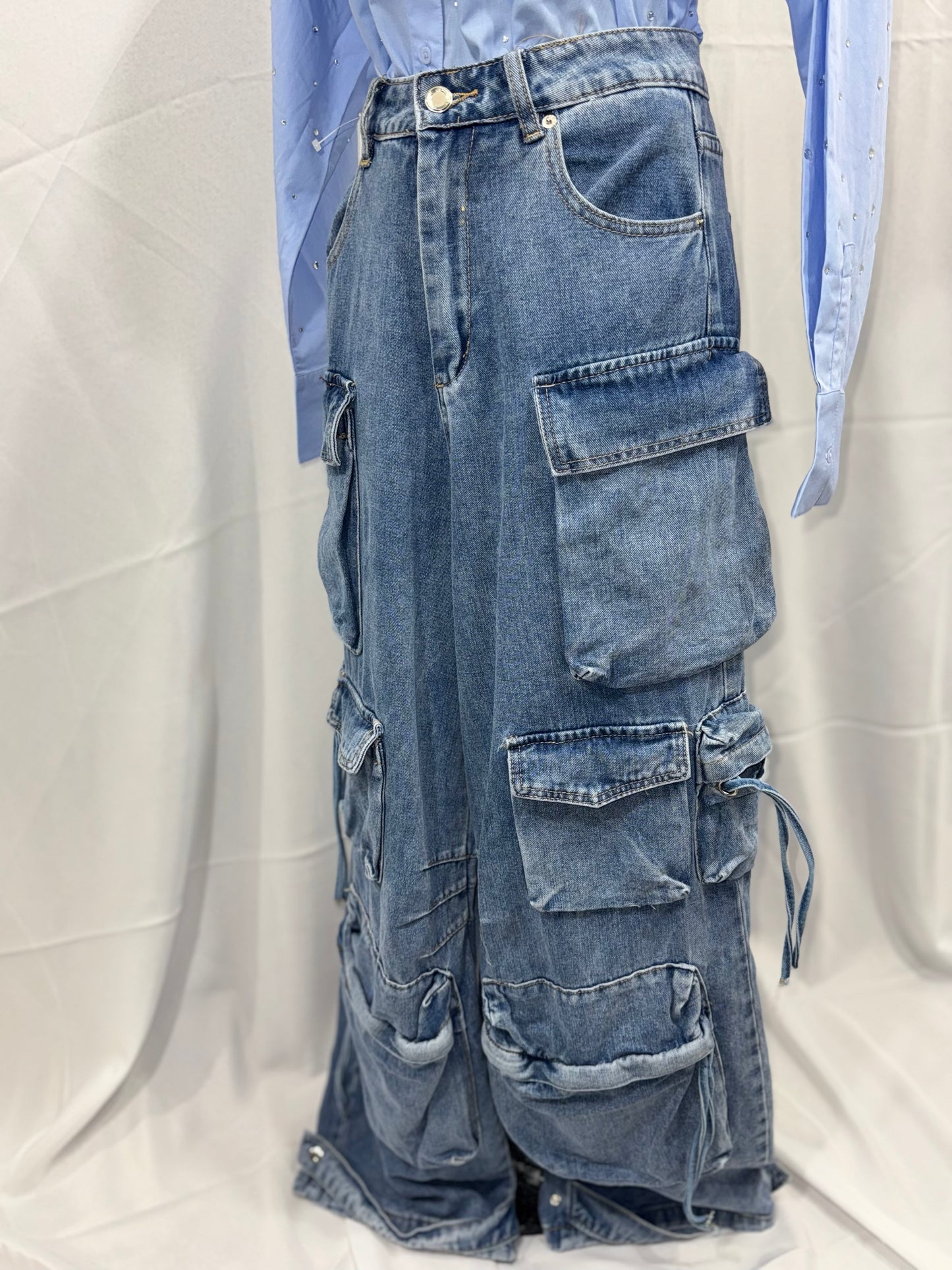 Vault Denim Cargo Trousers