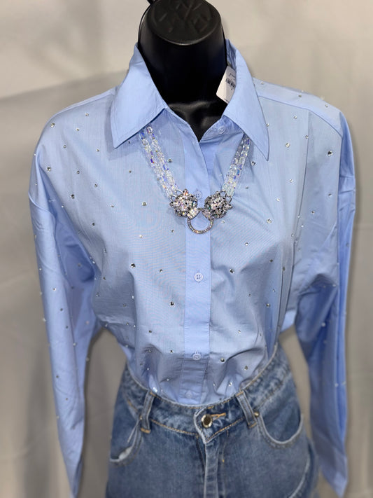 Luna Crystal Oxford- Shirt