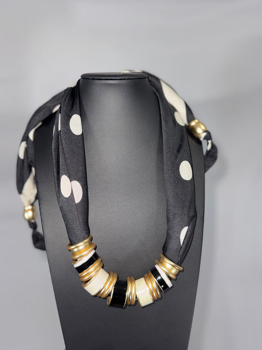 Dot Deco Ring Scarf Necklace